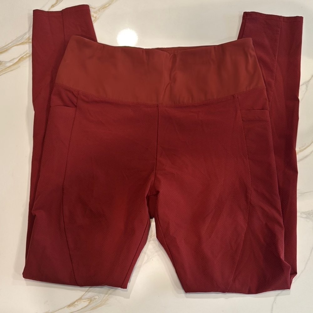 Athleta Burnt Red High-Waisted Leggings